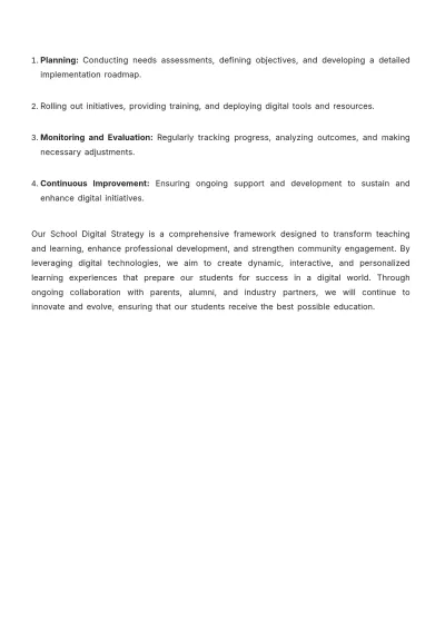 Free School Digital Strategy Template to Edit Online