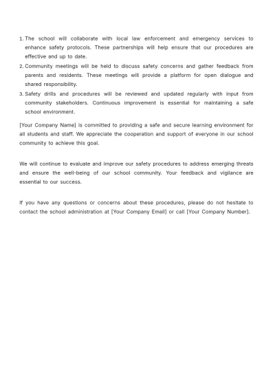 Free School Safety Memo Template to Edit Online