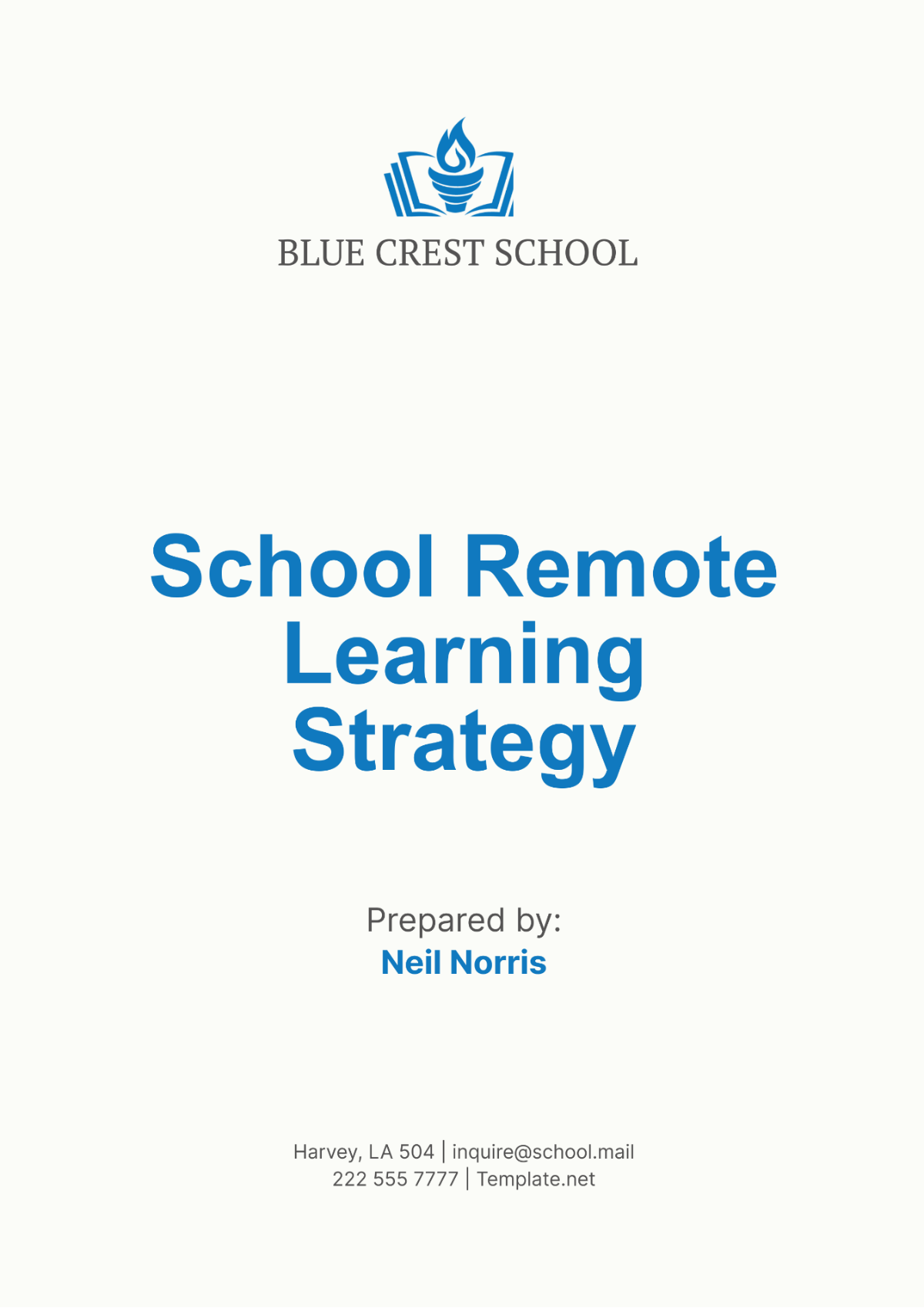 School Remote Learning Strategy Template - Edit Online & Download