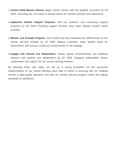 Free School Remote Learning Strategy Template to Edit Online