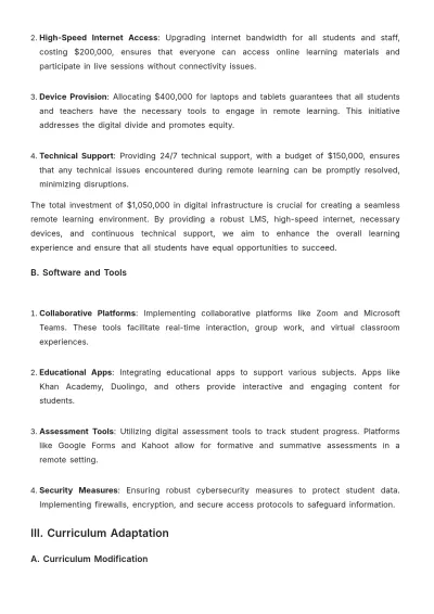 Free School Remote Learning Strategy Template to Edit Online