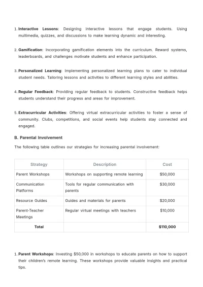 Free School Remote Learning Strategy Template to Edit Online