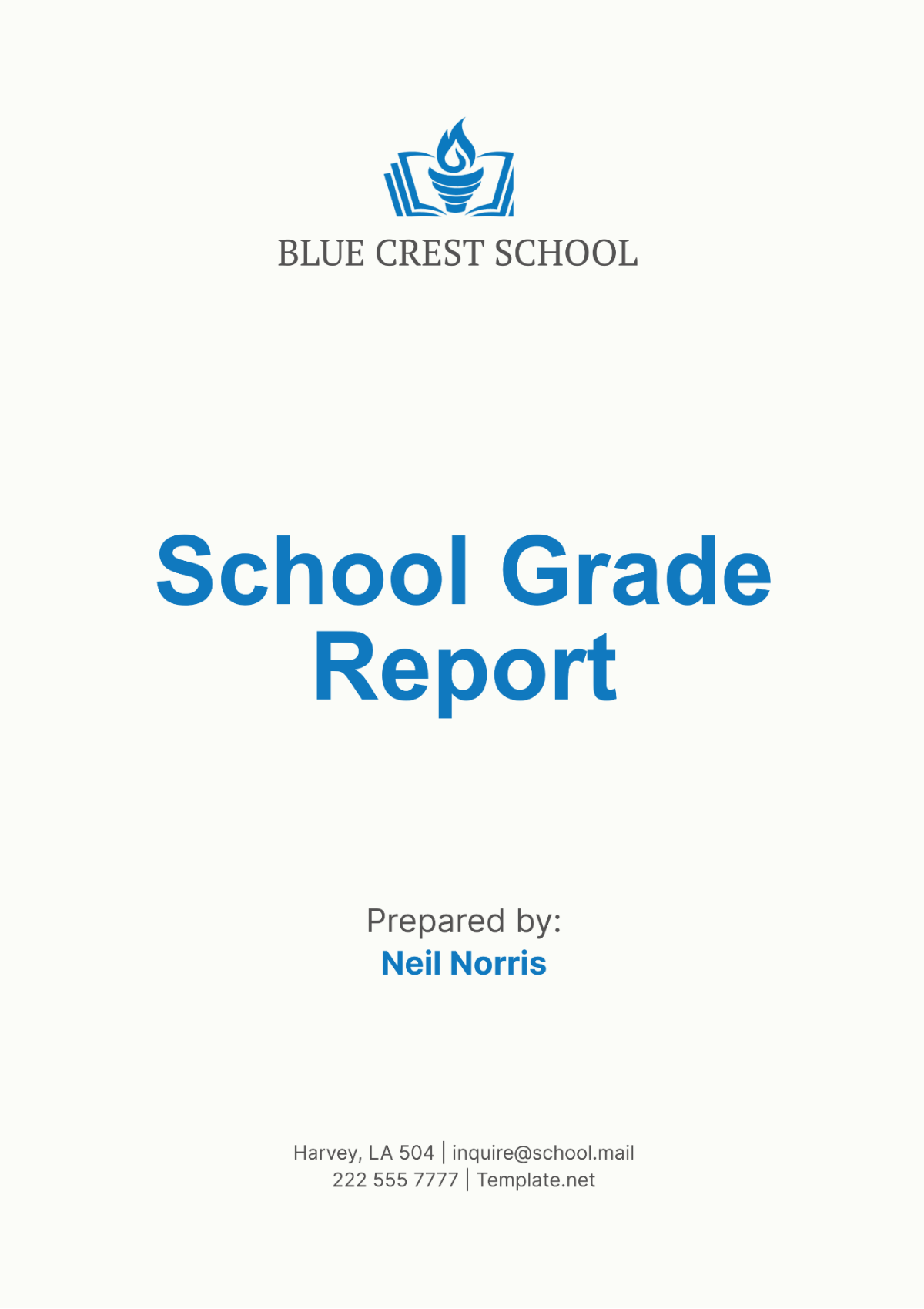 School Grade Report Template