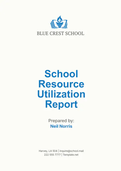 Free School Resource Utilization Report Template to Edit Online