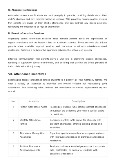 Free School Attendance Procedure Template to Edit Online