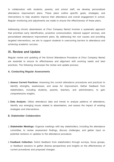 Free School Attendance Procedure Template to Edit Online