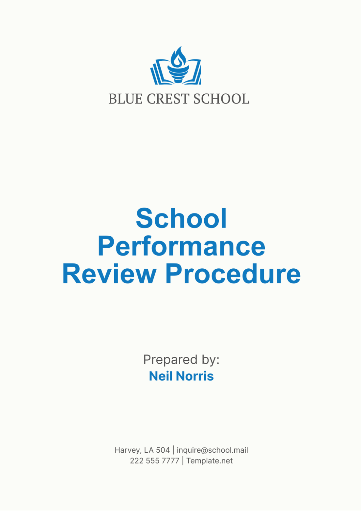 School Performance Review Procedure Template - Edit Online & Download