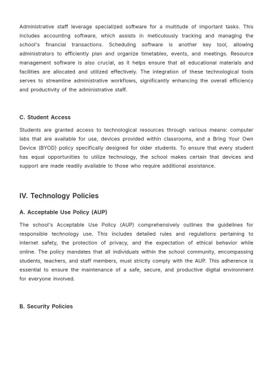 Free School Technology Report Template to Edit Online