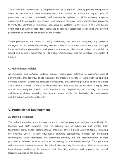 Free School Technology Report Template to Edit Online