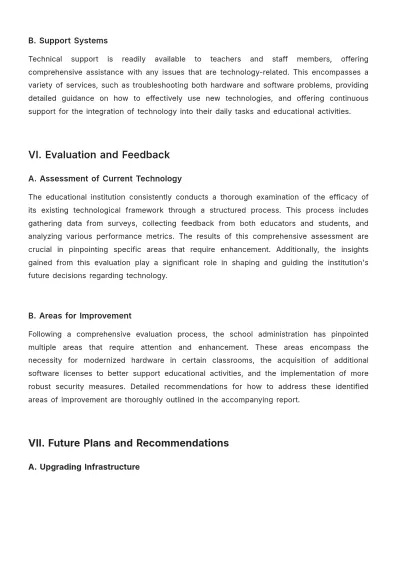 Free School Technology Report Template to Edit Online