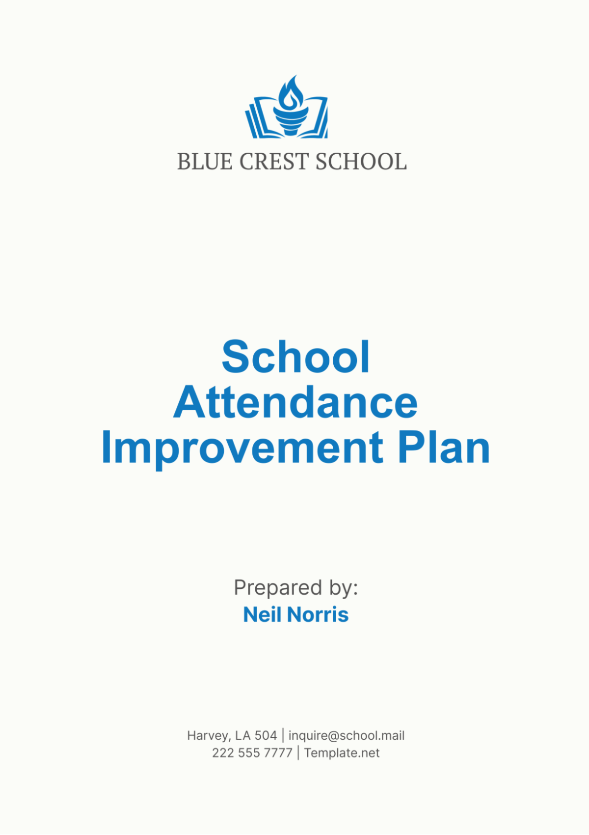 School Attendance Improvement Plan Template - Edit Online & Download