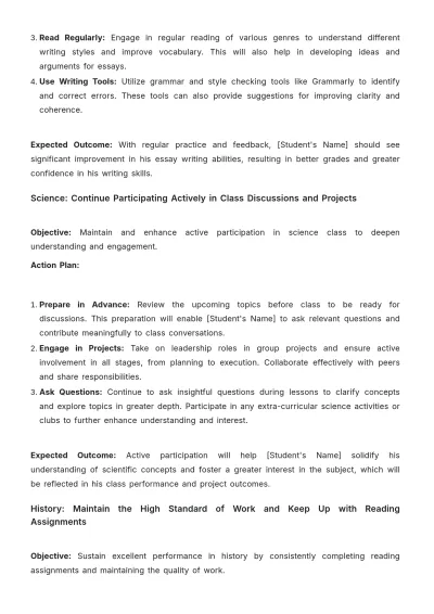Free School Student Weekly Report Template to Edit Online