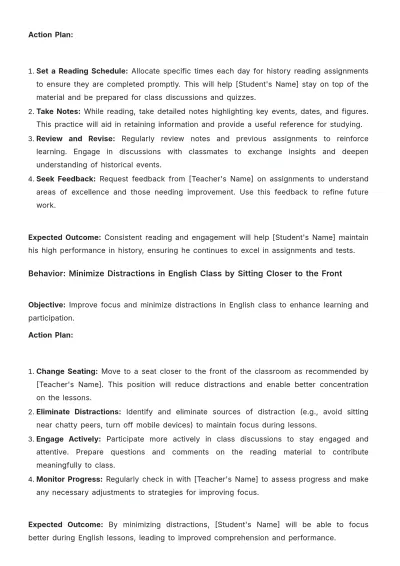 Free School Student Weekly Report Template to Edit Online
