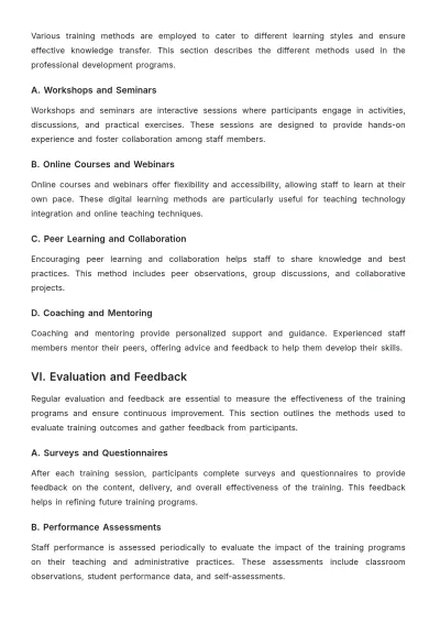 Free School Training Strategy Template to Edit Online