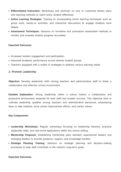 Free School Training Strategy Template to Edit Online
