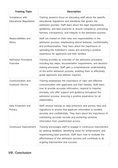 Free School Admission Procedure Template to Edit Online