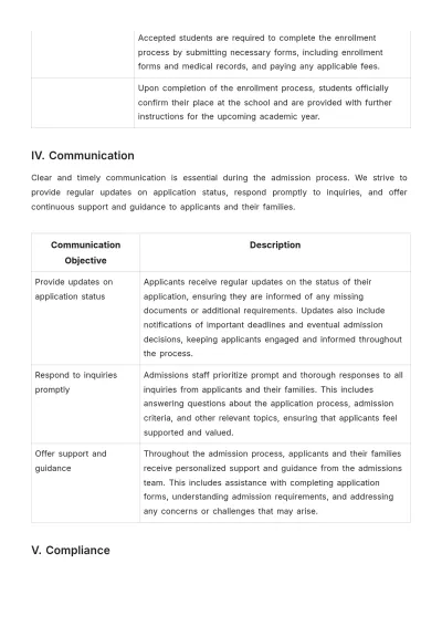 Free School Admission Procedure Template to Edit Online