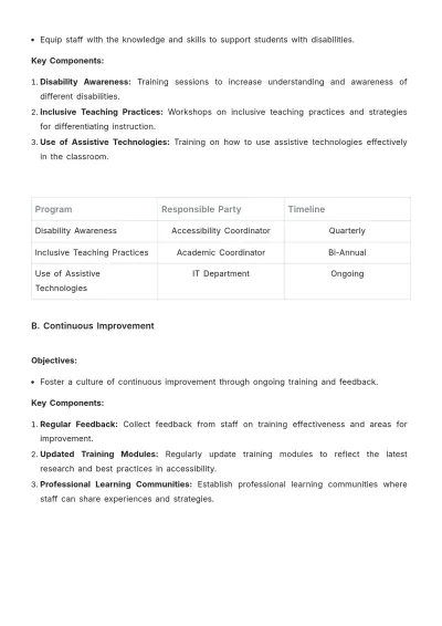 Free School Accessibility Plan Template to Edit Online