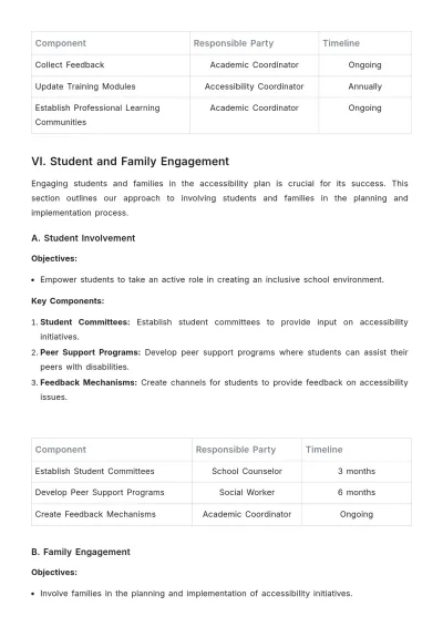 Free School Accessibility Plan Template to Edit Online