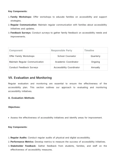 Free School Accessibility Plan Template to Edit Online