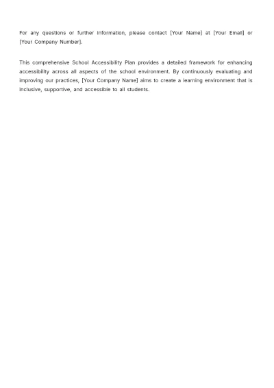 Free School Accessibility Plan Template to Edit Online
