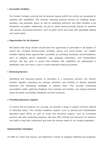 Free School Accessibility Plan Template to Edit Online