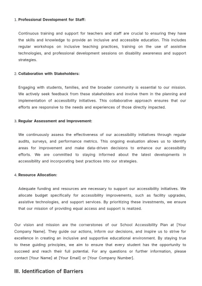 Free School Accessibility Plan Template to Edit Online