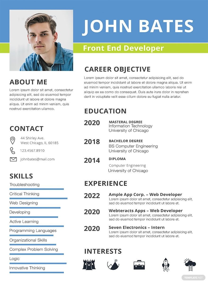 one page resume