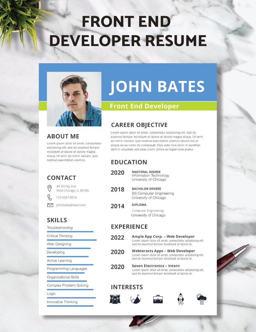 Resume Paper Single Sheet