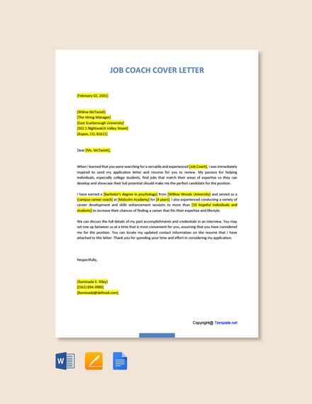 Download 8+ FREE Coach Cover Letter Templates Edit & Download | Template.net
