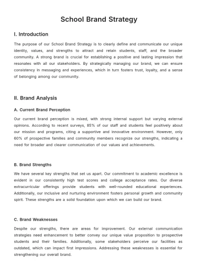 Free School Brand Strategy Template to Edit Online