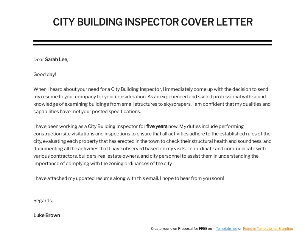 Free City Building Inspector Cover Letter Template.jpe