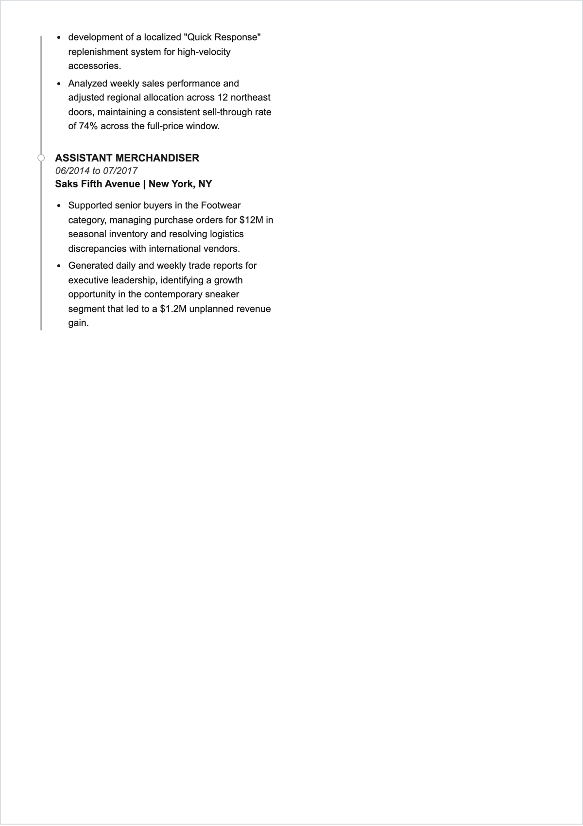 Free Merchandising Manager ATS Resume Template, AI Resume Builder