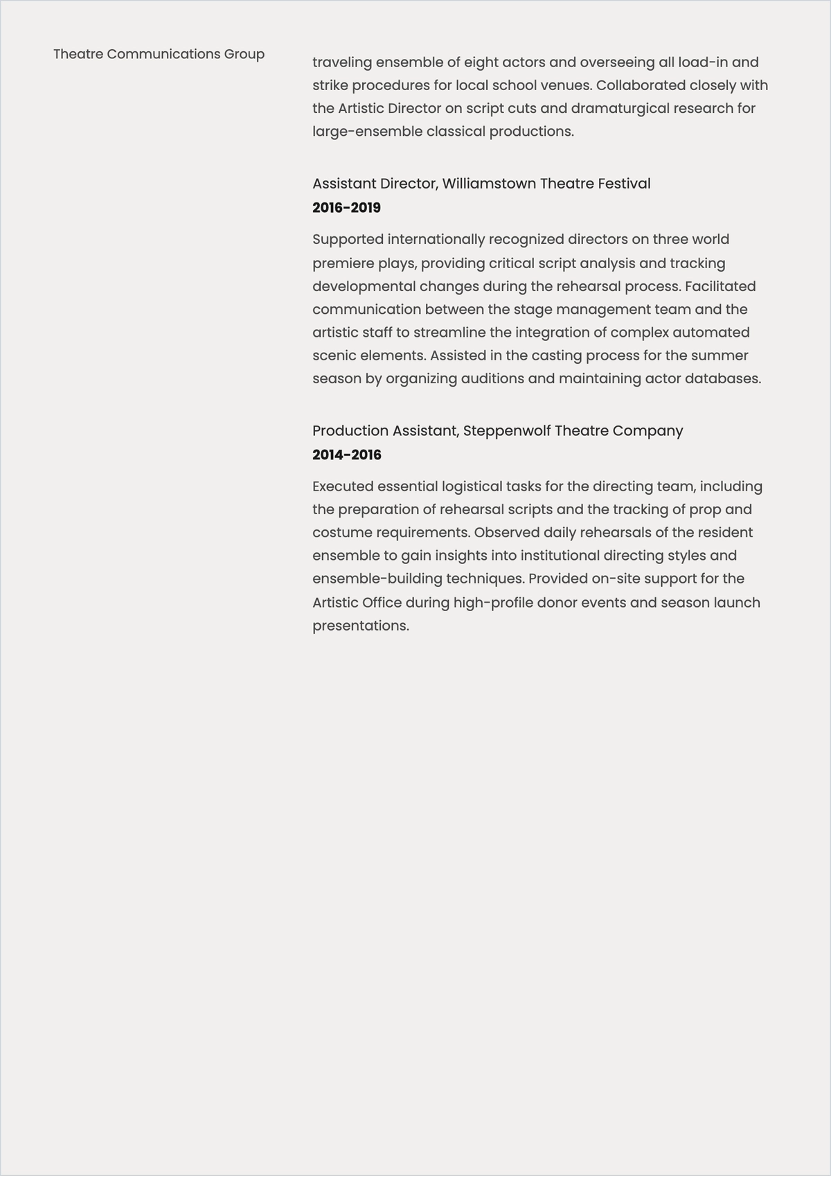 Free Assistant Director of Theatre ATS Resume Template