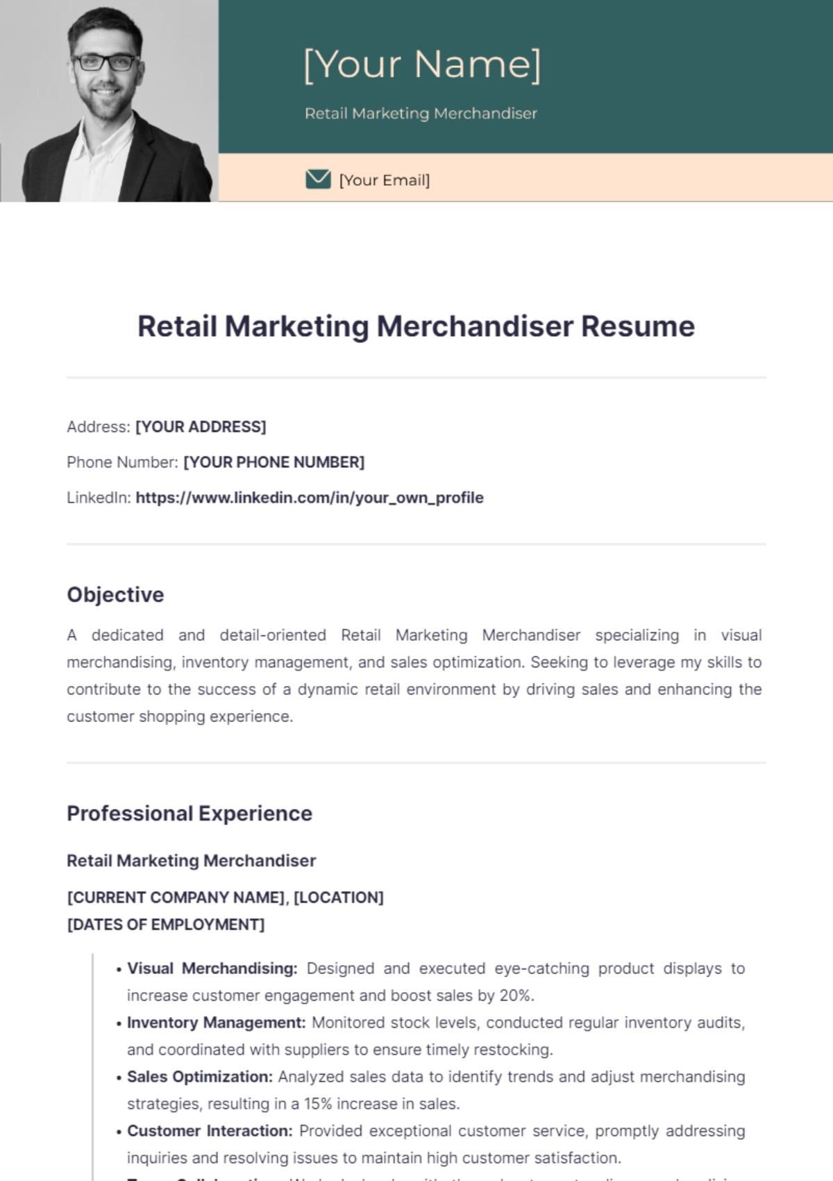 Retail Marketing Merchandiser Resume - Edit Online & Download