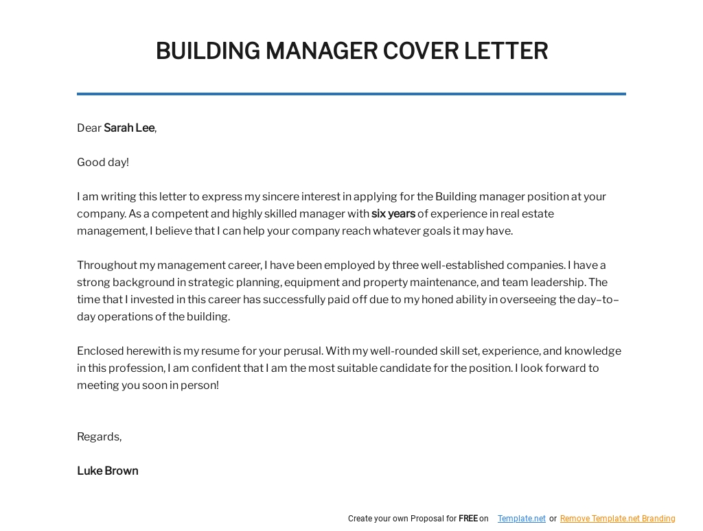 Free Building Manager Cover Letter Template.jpe