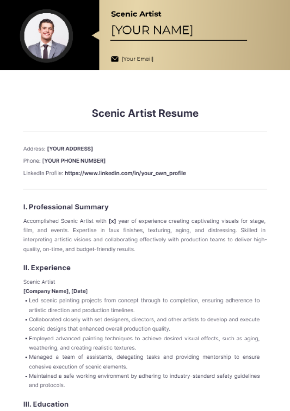 Scenic Artist Resume - Edit Online & Download