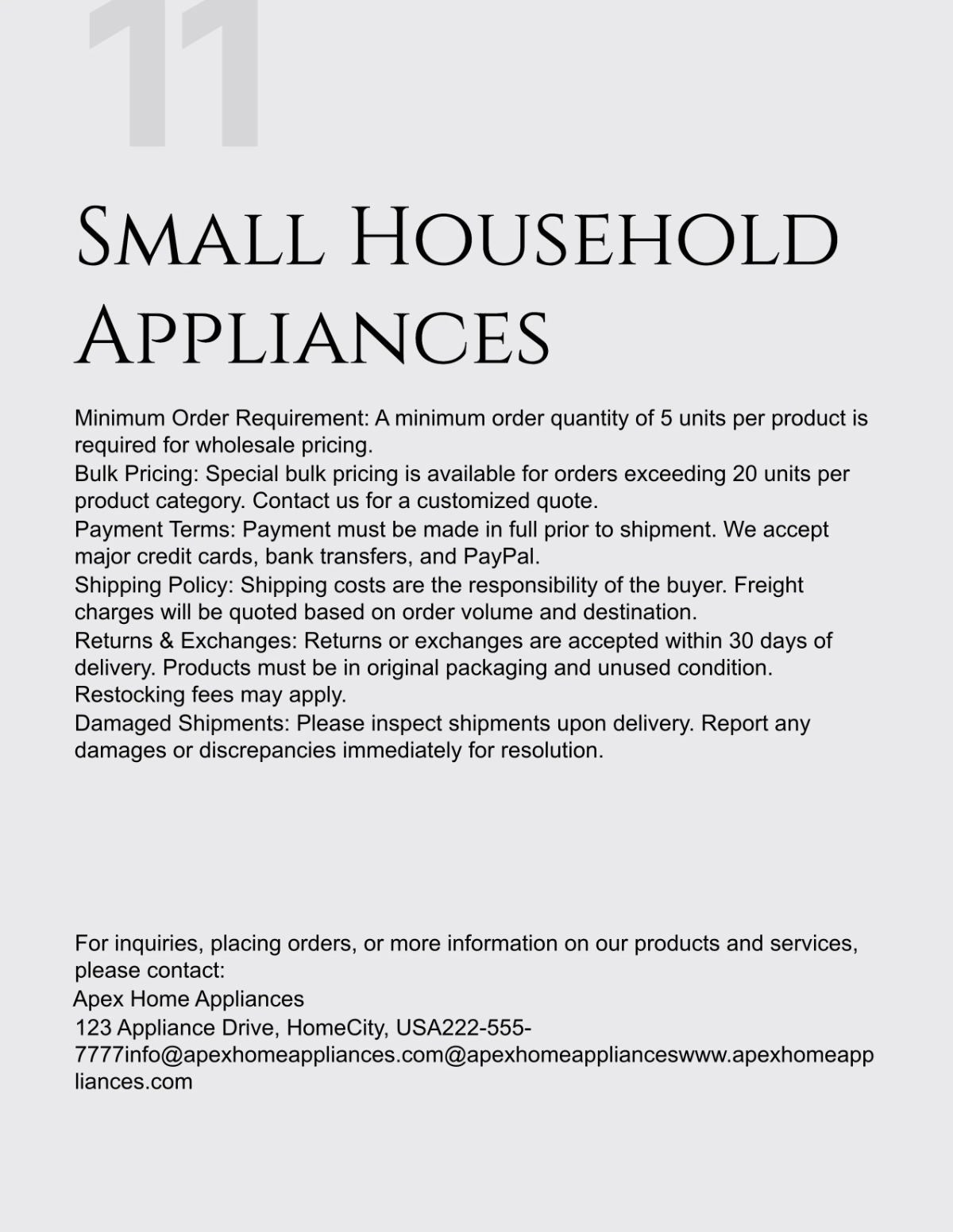 Free Home Appliances Wholesale Catalog Template to Edit Online