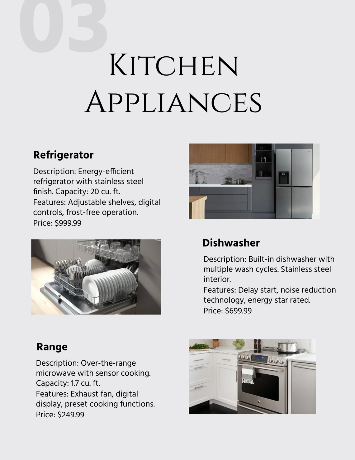 Free Home Appliances Wholesale Catalog Template to Edit Online