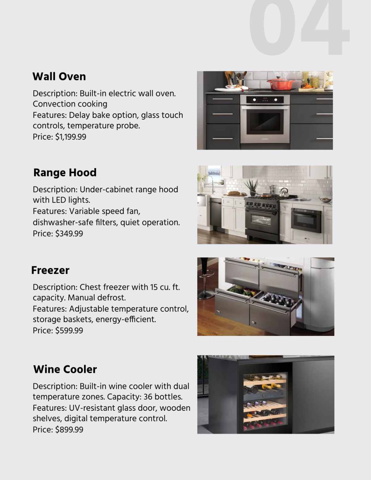 Free Home Appliances Wholesale Catalog Template to Edit Online
