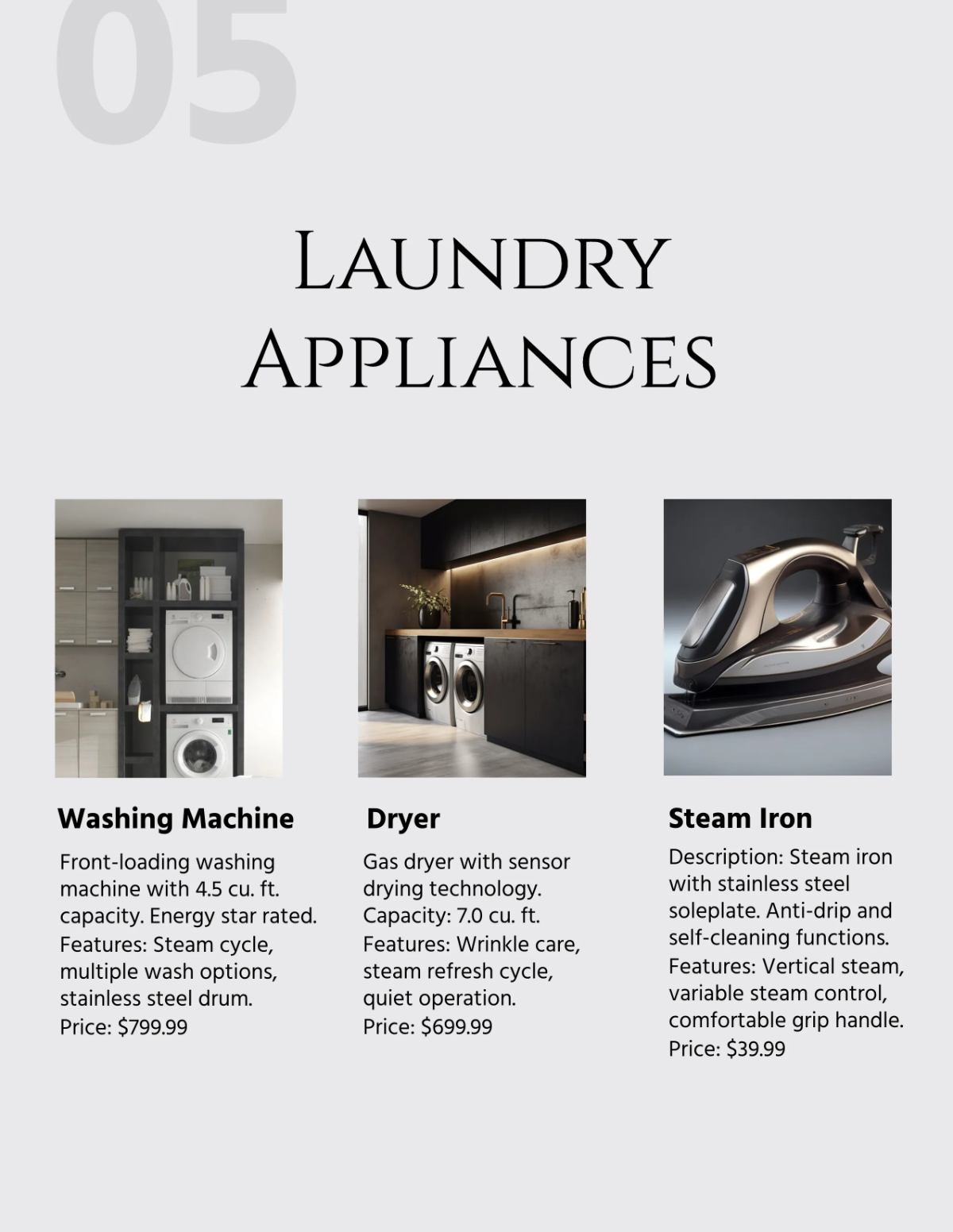 Free Home Appliances Wholesale Catalog Template to Edit Online