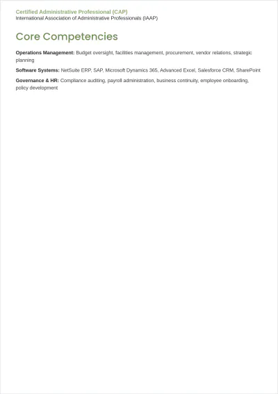 Free Senior Office Administrator ATS Resume Template
