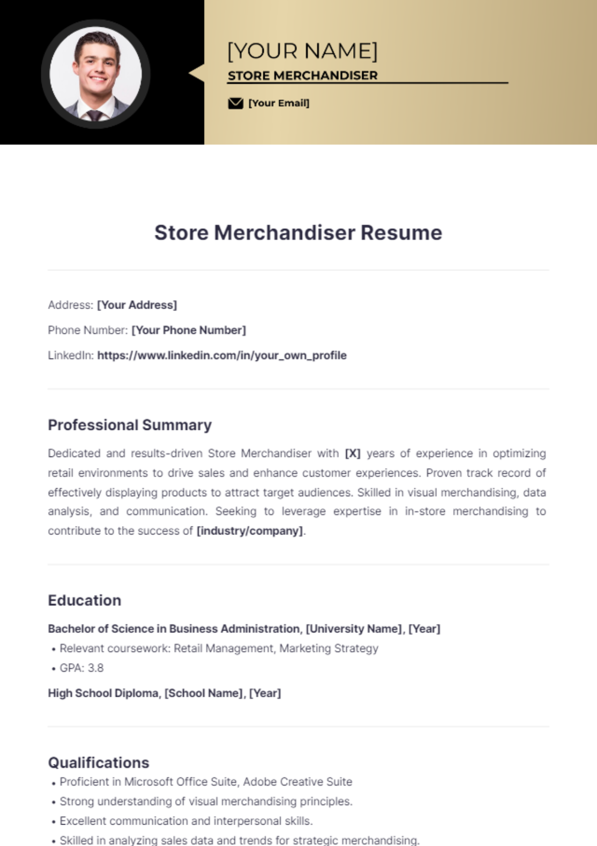 Store Merchandiser Resume - Edit Online & Download