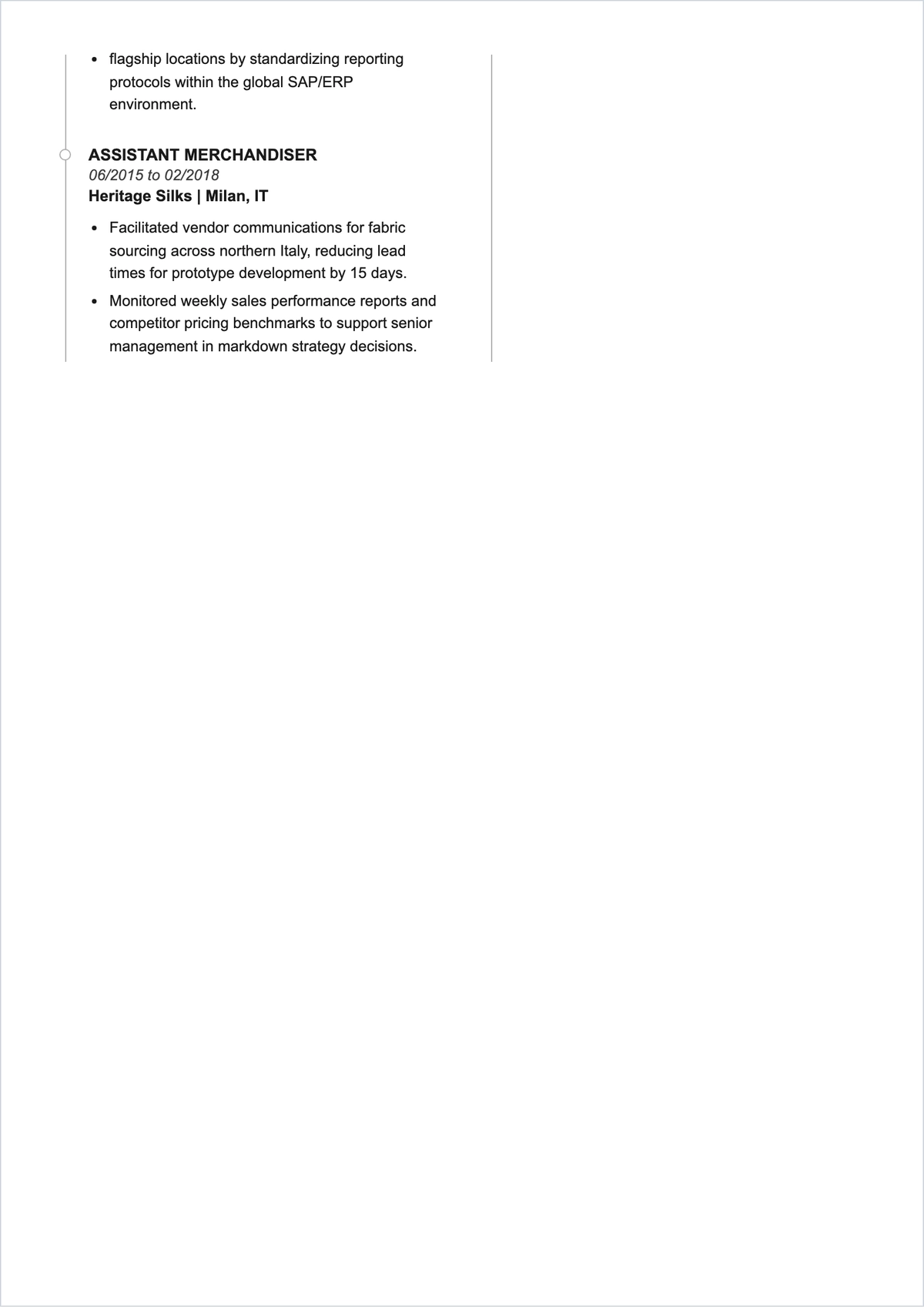 Free Aesthetic Product Merchandiser ATS Resume Template