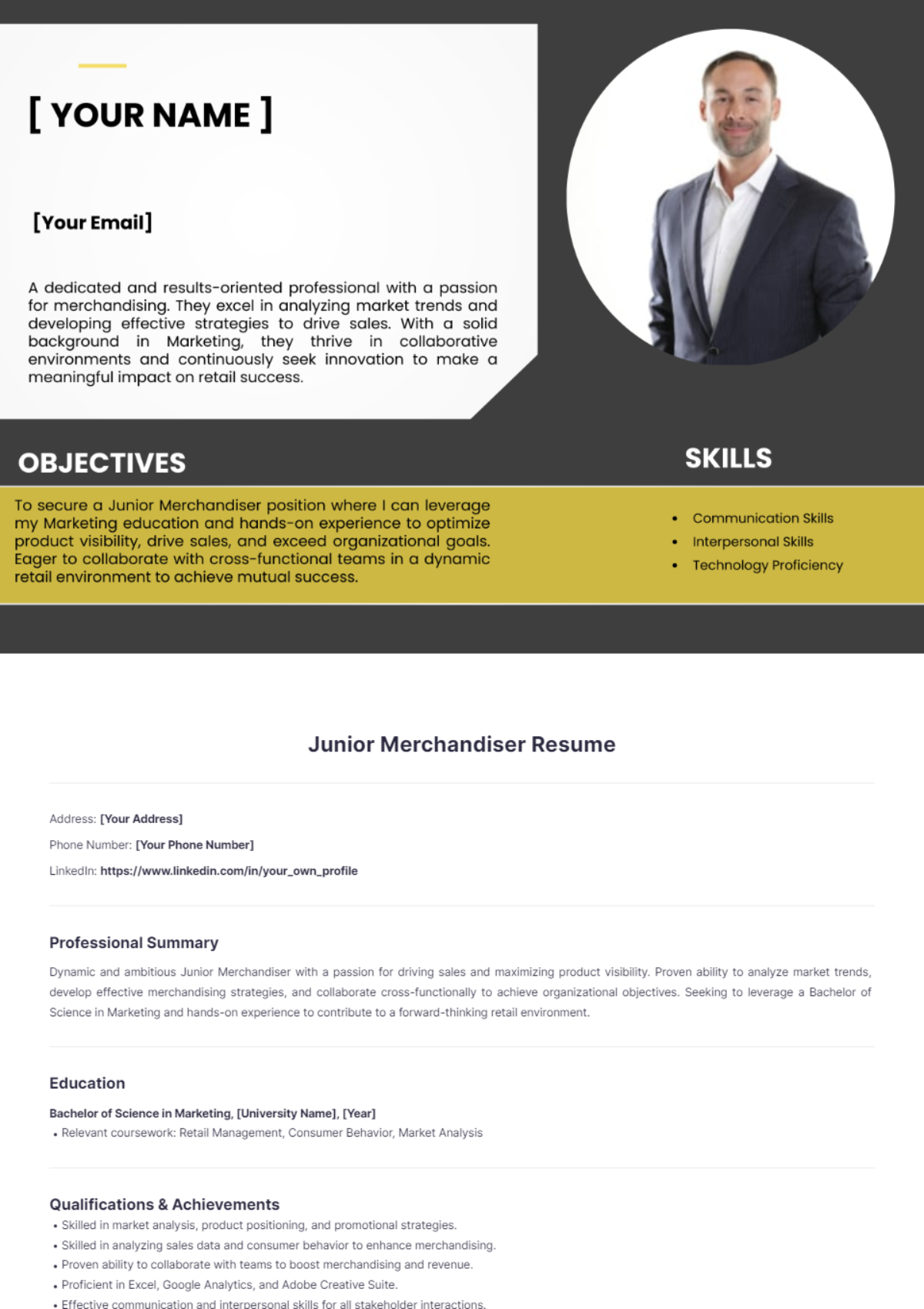 Junior Merchandiser Resume - Edit Online & Download