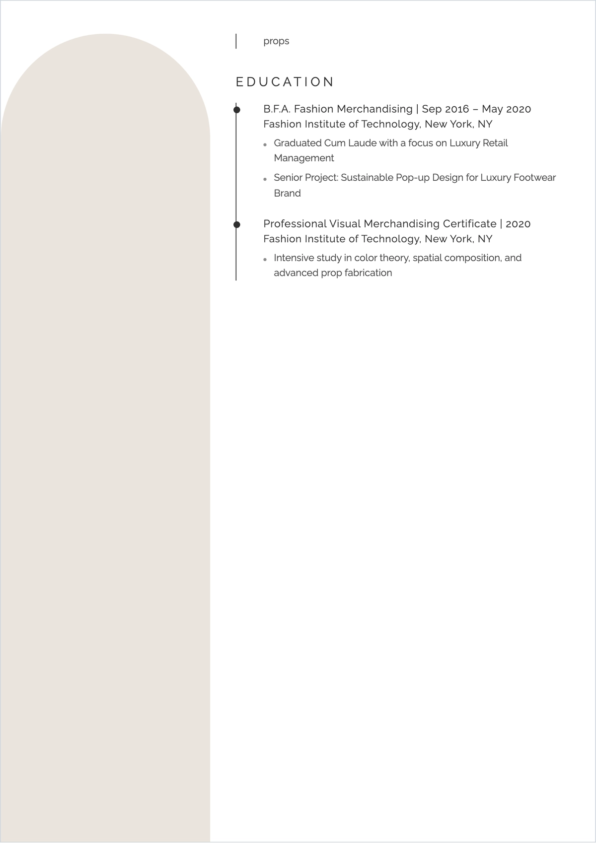 Free Visual Merchandiser Associate ATS Resume Template