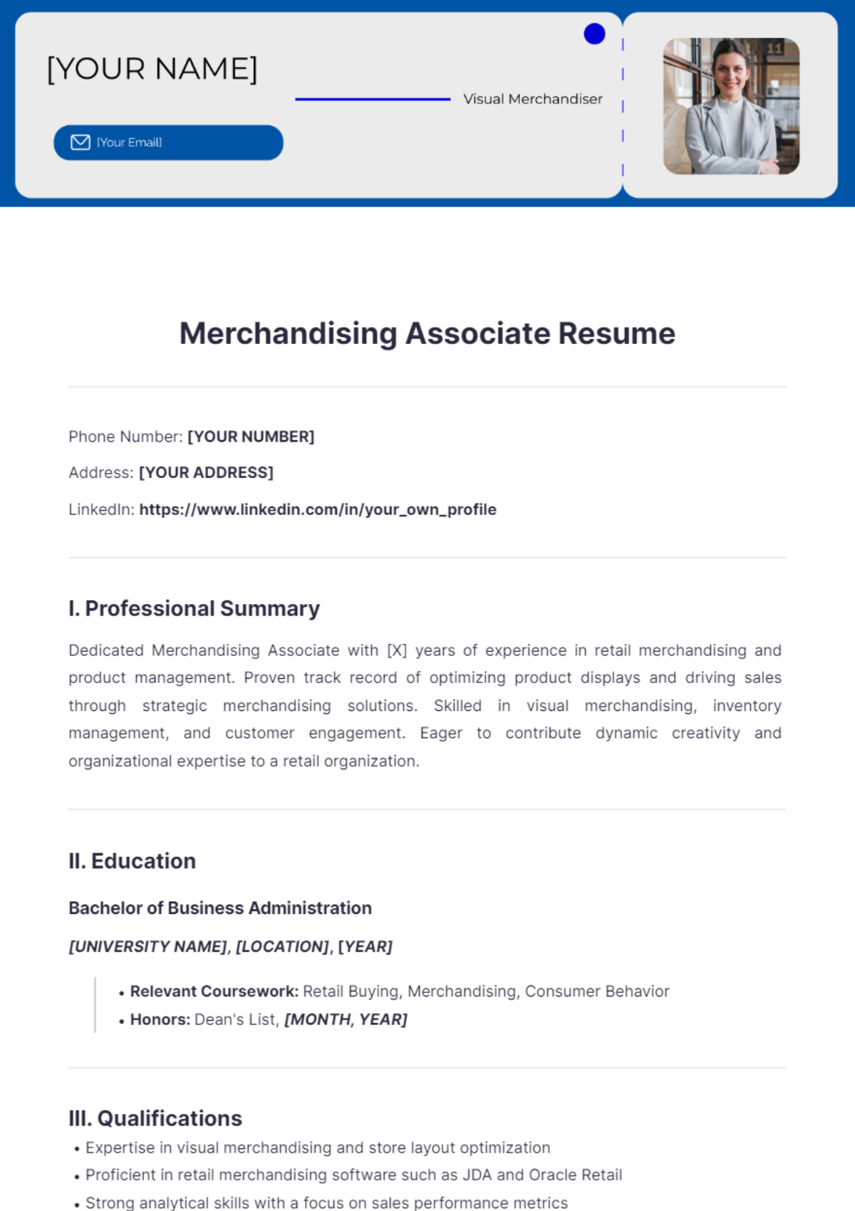 Merchandising Associate Resume - Edit Online & Download