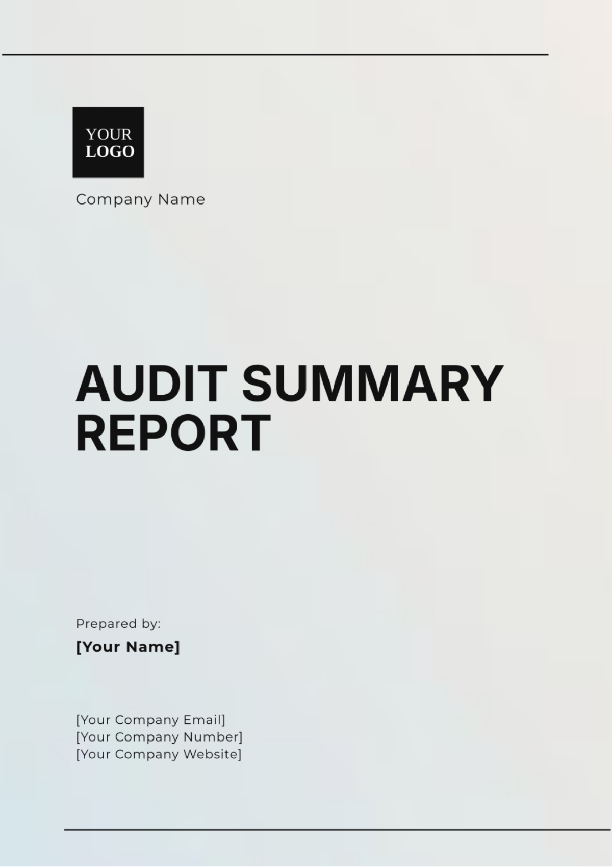 Audit Summary Report Template - Edit Online & Download