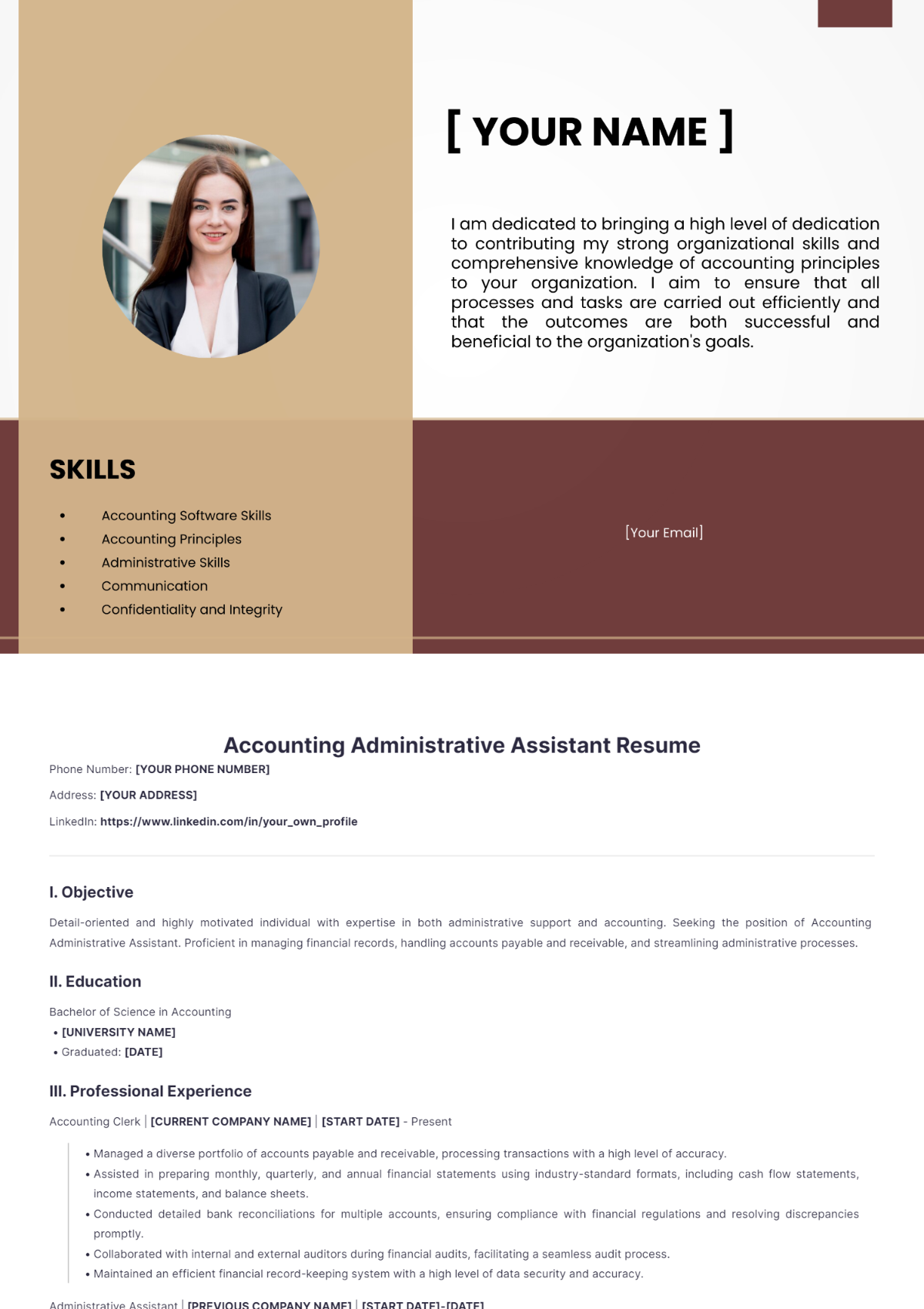 Accounting Administrative Assistant Resume - Edit Online & Download