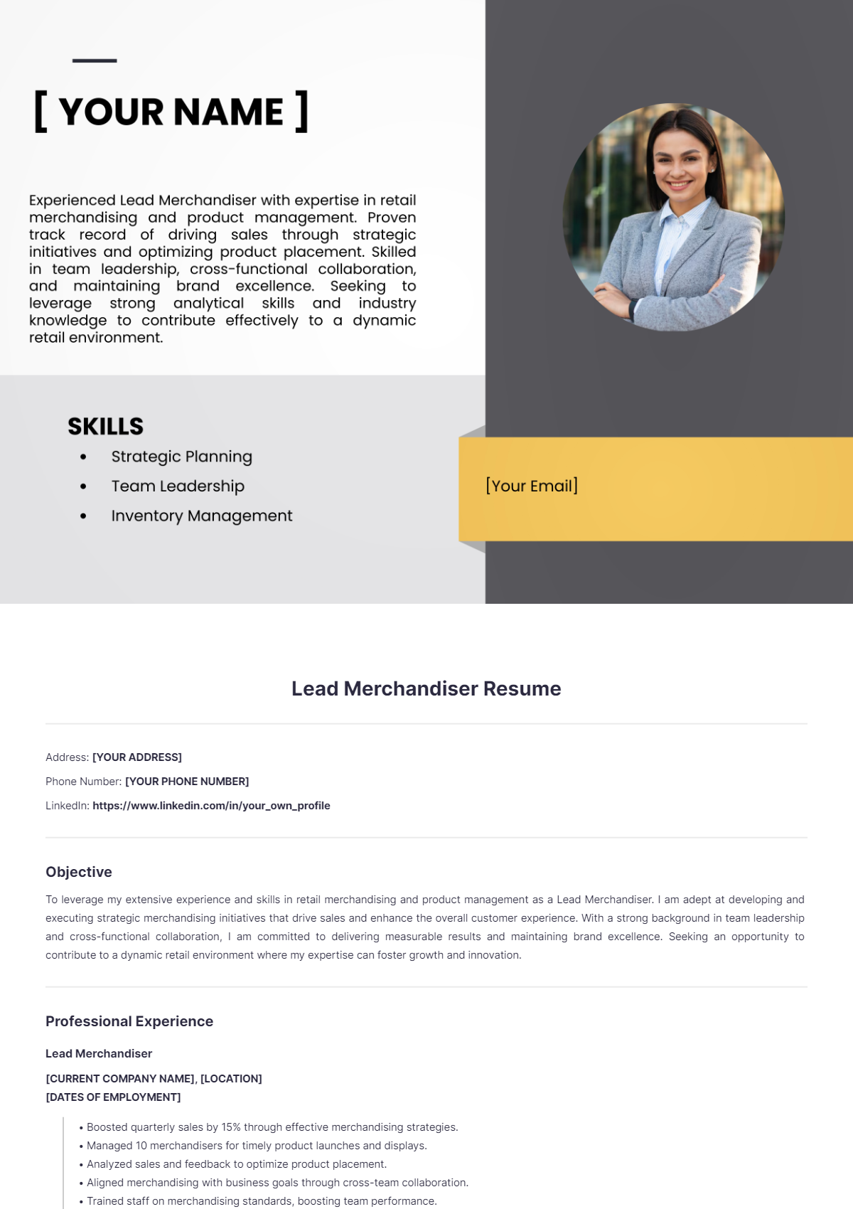 Lead Merchandiser Resume - Edit Online & Download